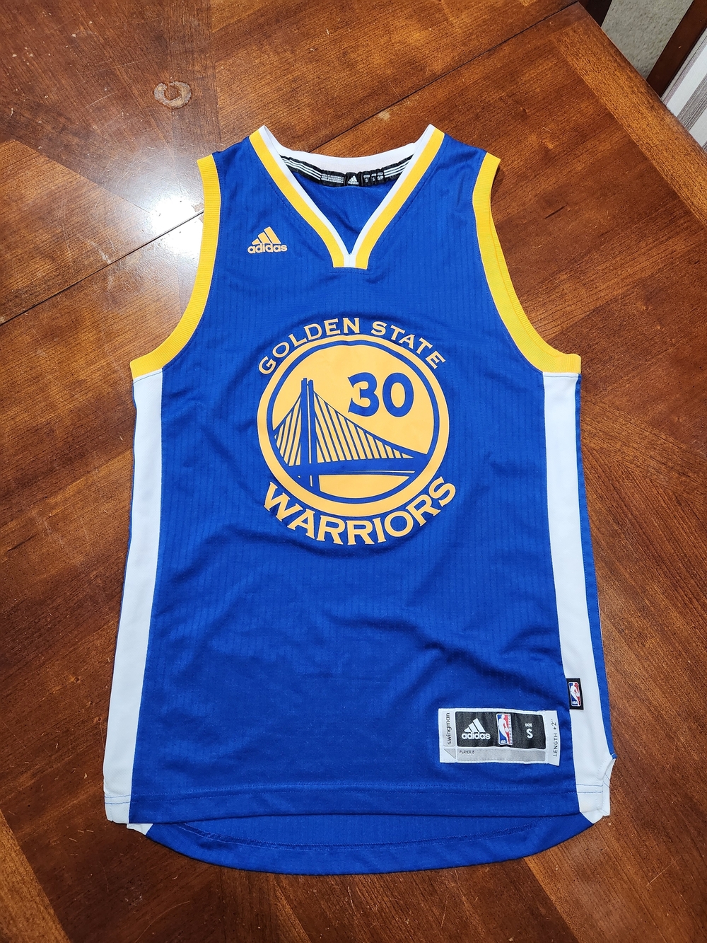 Adidas Golden State Warriors #30 Blue & Yellow Jersey Men Small